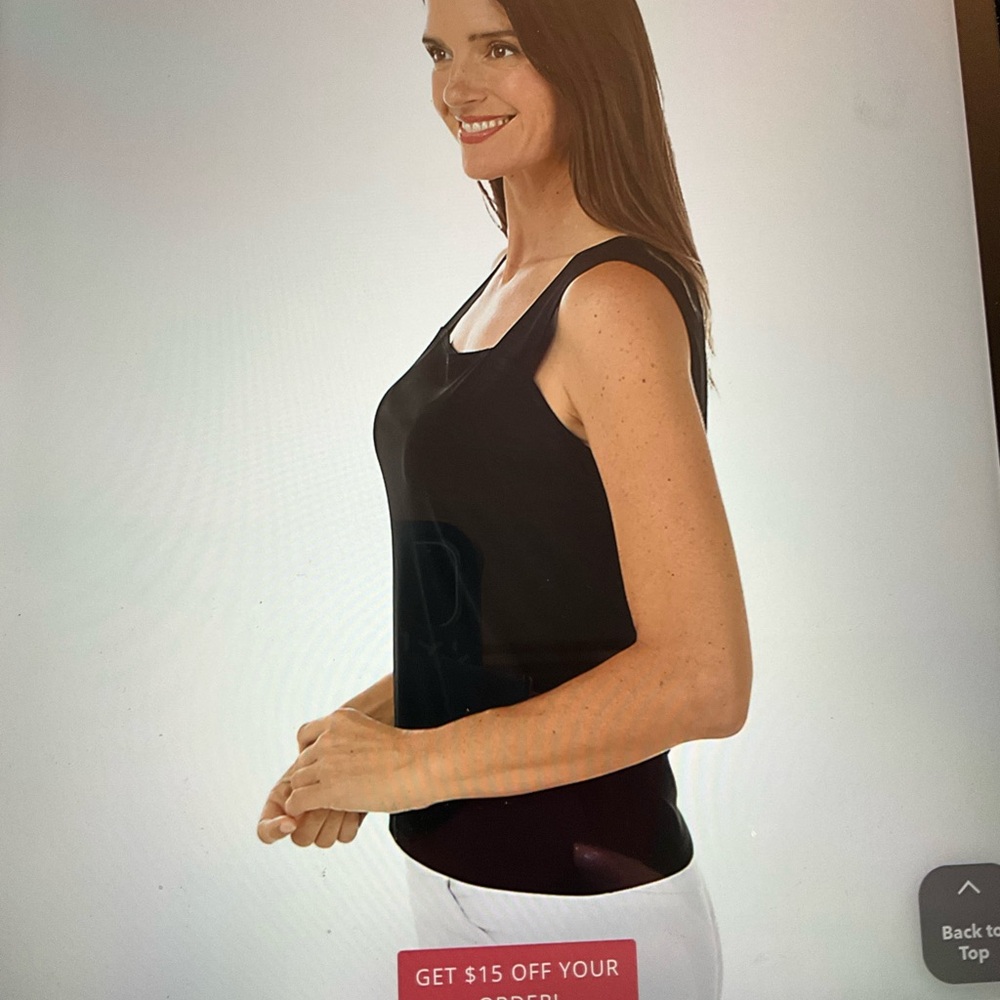 Bali sleeveless black knit top sz L NWT
